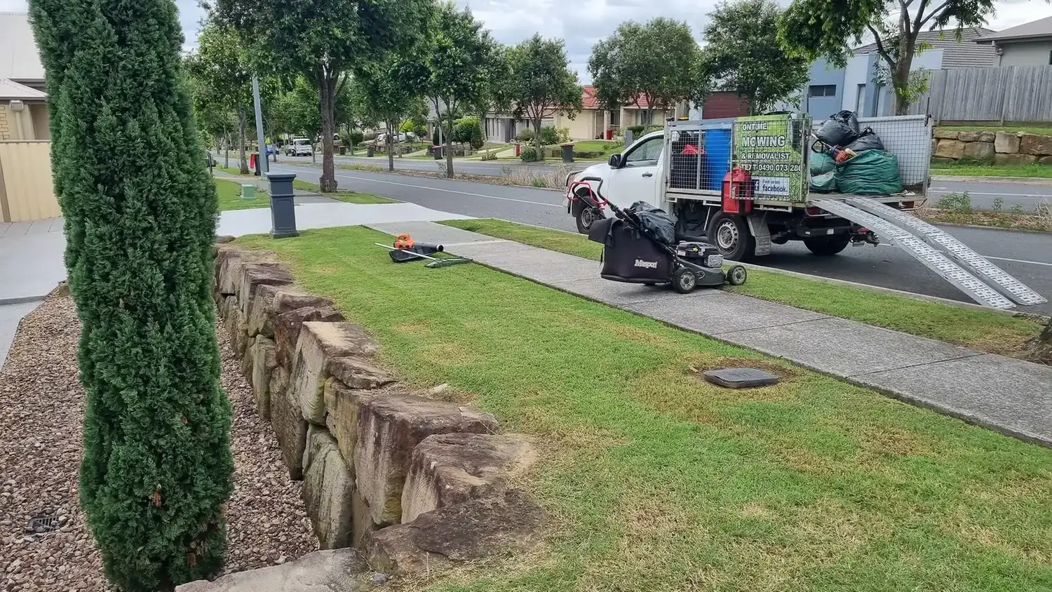 The OnTime crew on a hedging job in Logan Reserve