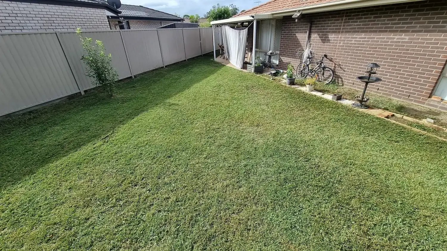 The OnTime crew on a lawn mowing job in Logan Reserve