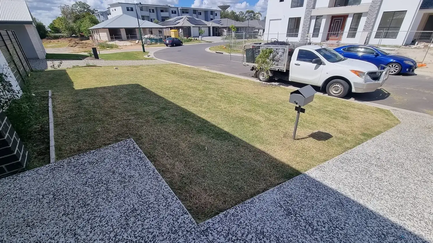 The OnTime crew on a lawn mowing job in Park Ridge